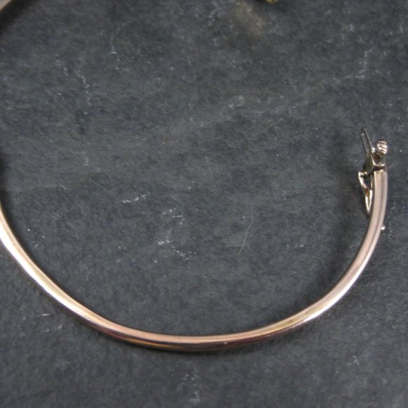 14K ROSE Gold Vermeil Sterling Diamond Bangle Bracelet 7 Inches Macys - Picture 10 of 16